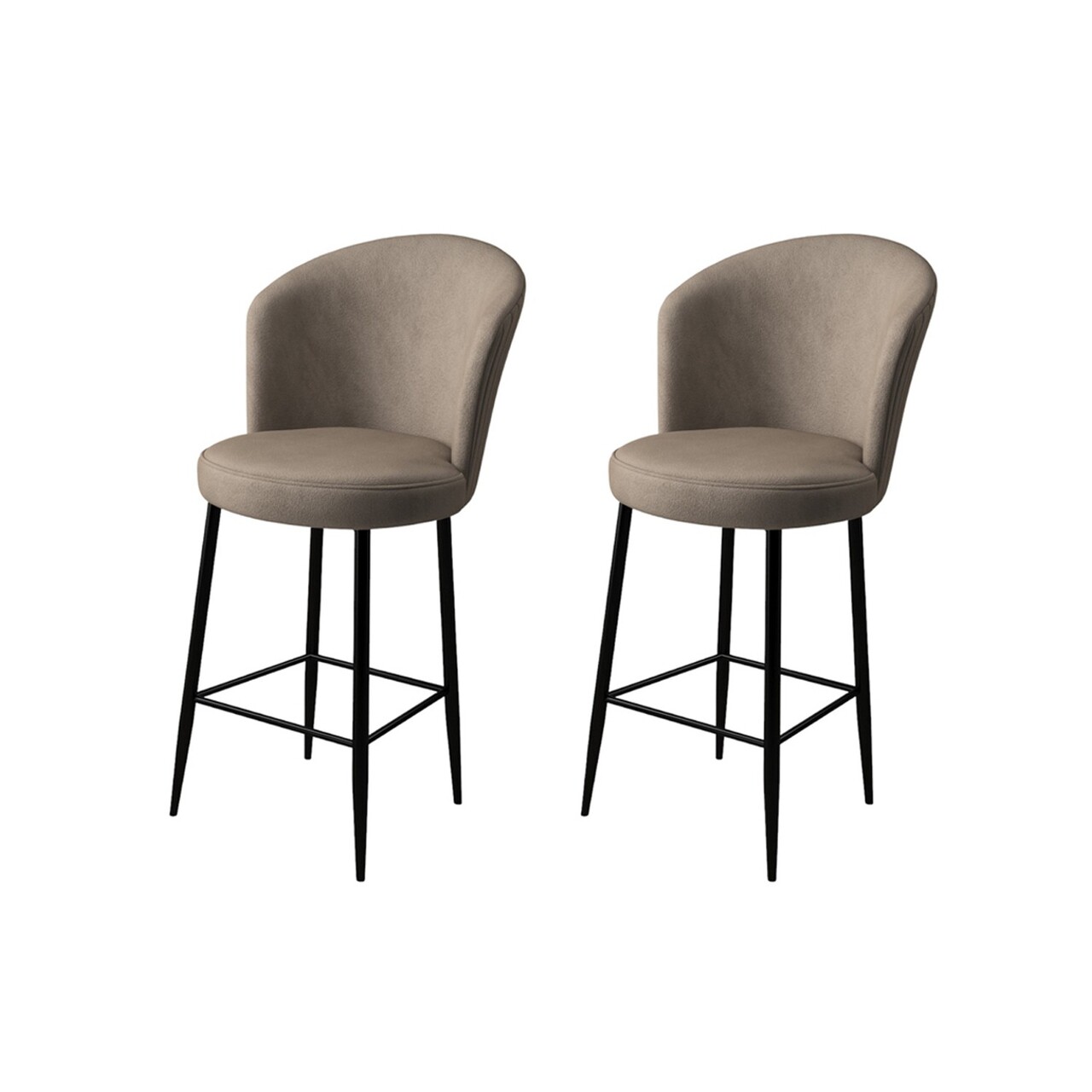 Set scaun de bar (2 bucăți), Hanah Home, Fora, Cappuccino / Negru - imagine 5
